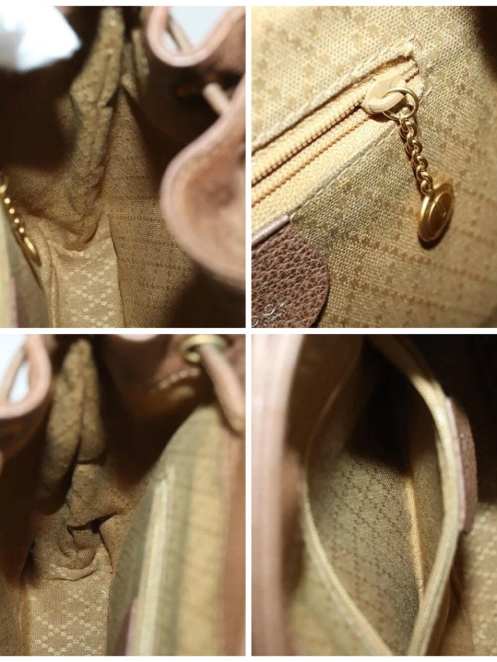 GUCCI Bamboo Backpack Suede Brown Gold 003 - Picture 15 of 16